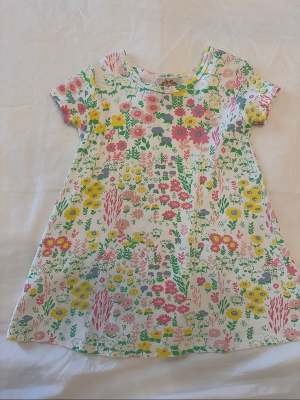 The Beaufort Bonnet Polly Play Girls' White Floral Short-Sleeve Dress